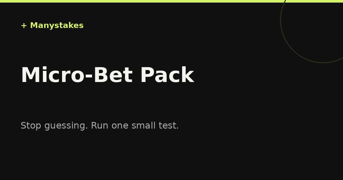 Micro-Bet Pack — Manystakes